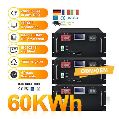 LiFePO4 280Ah 48V 레이크 장착 리?? 배터리 14Kwh 태양 가정 에너지 저장 시스템