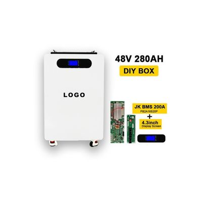280ah Lifepo4 BMS 배터리 박스 DIY 바퀴와 수직 서있는 케이스와 배터리 팩